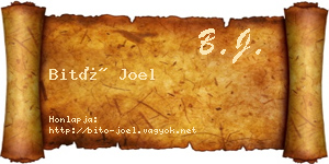 Bitó Joel névjegykártya